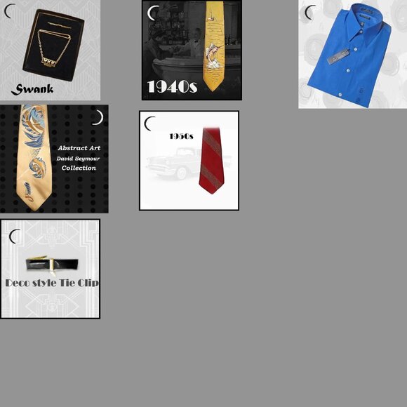 Deco Style Tie Bar, Black Glass Aurora Rhinestone OOAAK Gift for HIm - Picture 11 of 14